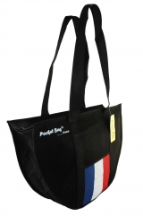 Casual Sport Bag with full length zipper & internal pocket printed with French flag