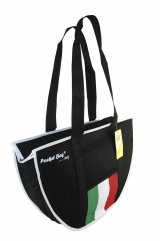 Casual Sport Bag with full length zipper & internal pocket printed with Italian flag & border