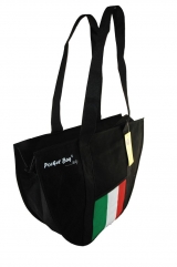 Casual Sport Bag with full length zipper & internal pocket printed with Italian flag